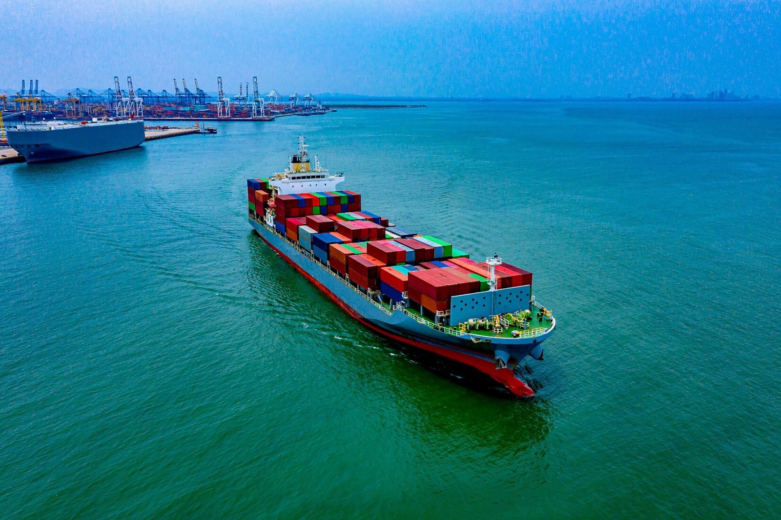 Cargo ship on the ocean (marine and offshore)