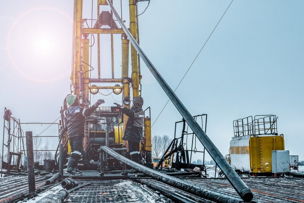Oil and gas supply company worker at an oil rig